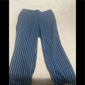 Blue an white striped dress pants